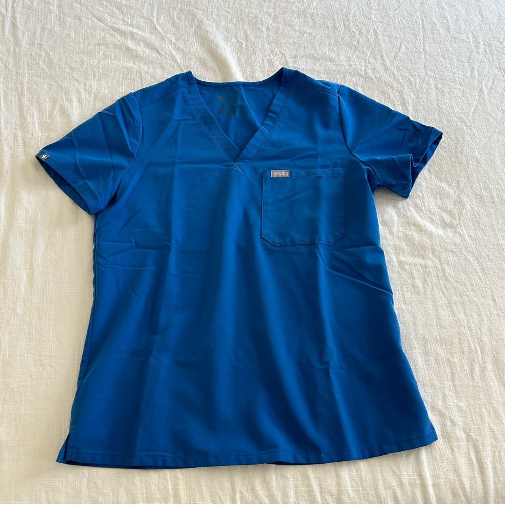 Figs royal Blue V-Neck Scrub Top